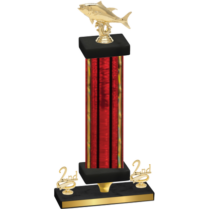 Premium Single Red Glacier Second Place Fishing Trophy