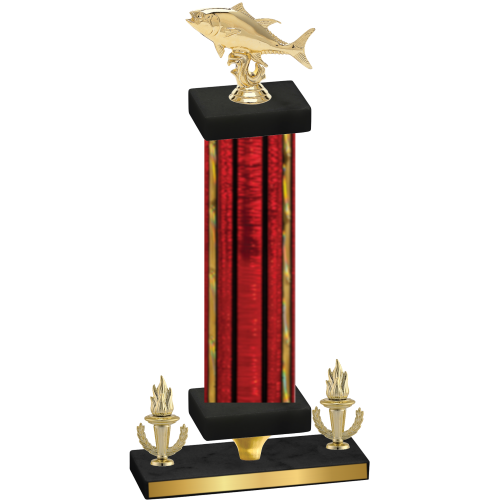 Premium Single Red Glacier Victory Fishing Trophy