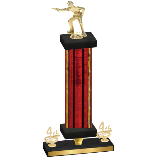 Premium Single Red Glacier Fourth Place Shooter Trophy