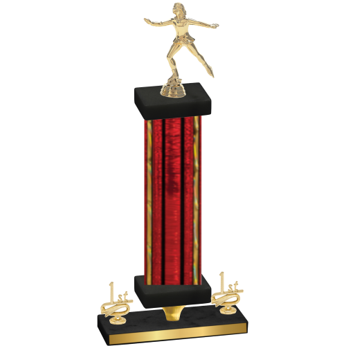 Premium Single Red Glacier First Place Skater Trophy