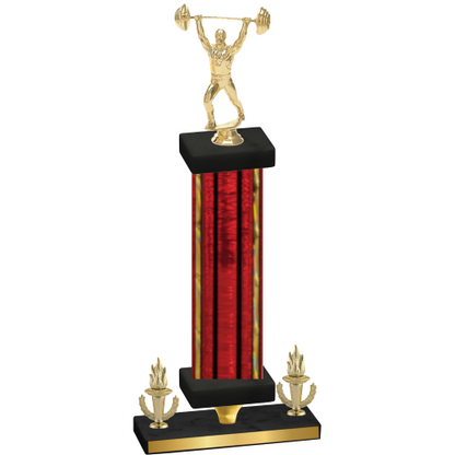 Premium Single Red Glacier Victory Weights Trophy