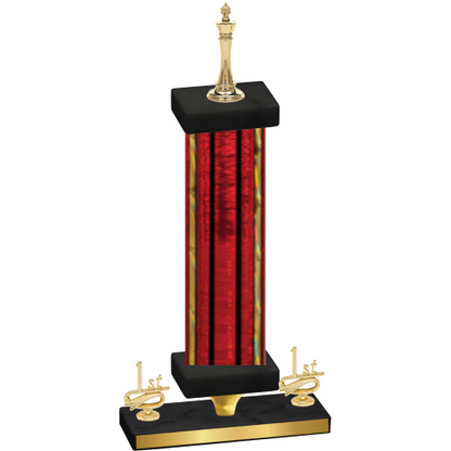 Premium Single Red Glacier First Place Chess Trophy