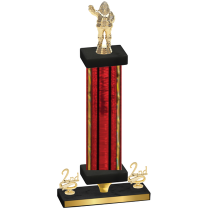 Premium Single Red Glacier Second Place Holiday Trophy