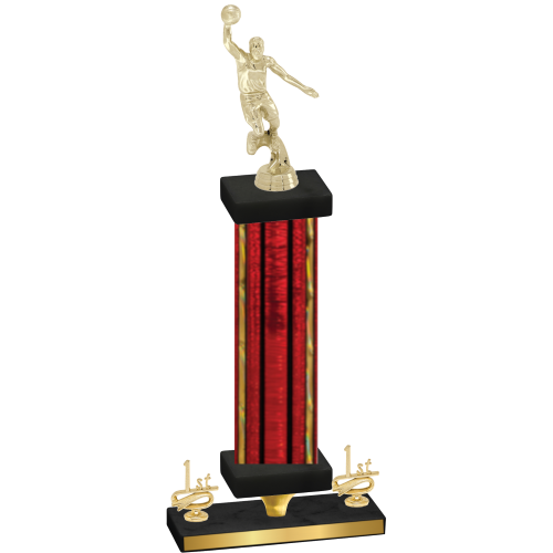 Premium Single Red Glacier First Place Basketball Trophy