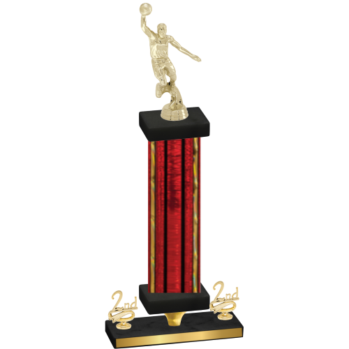 Premium Single Red Glacier Second Place Basketball Trophy