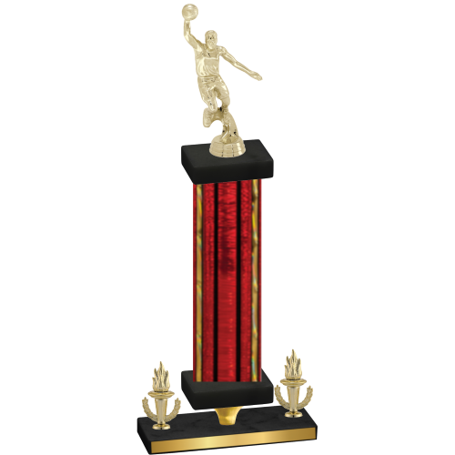 Premium Single Red Glacier Victory Basketball Trophy