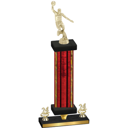 Premium Single Red Glacier Year Basketball Trophy