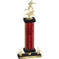 Premium Single Red Glacier First Place Flag Football Trophy