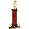 Premium Single Red Glacier Fourth Place Flag Football Trophy