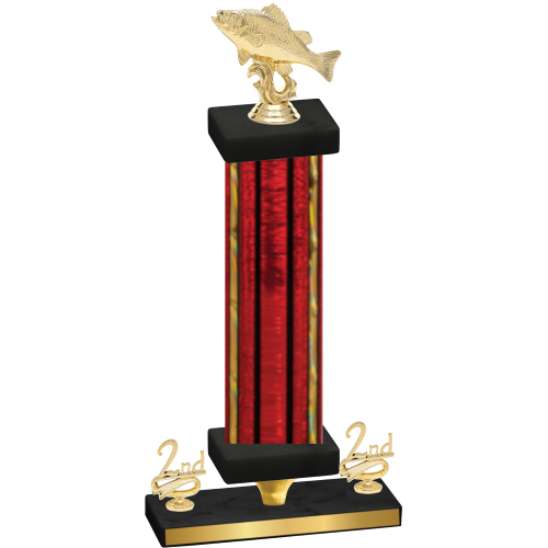 Premium Single Red Glacier Second Place Fishing Trophy