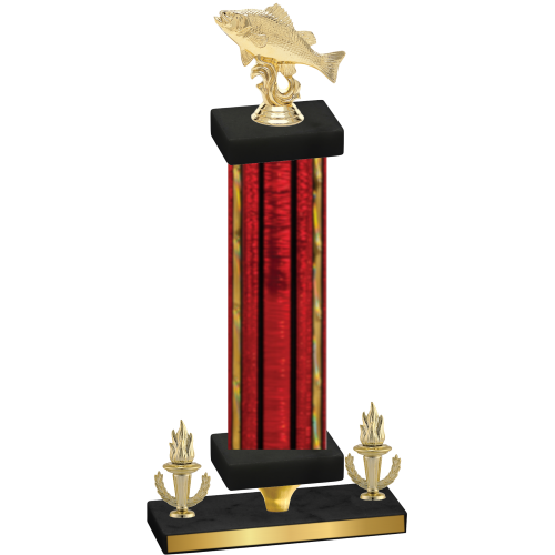 Premium Single Red Glacier Victory Fishing Trophy