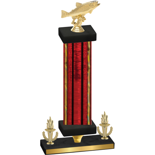 Premium Single Red Glacier Victory Fishing Trophy