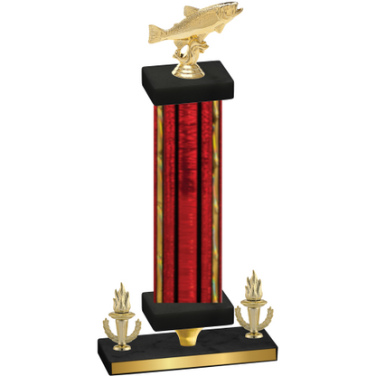 Premium Single Red Glacier Victory Fishing Trophy