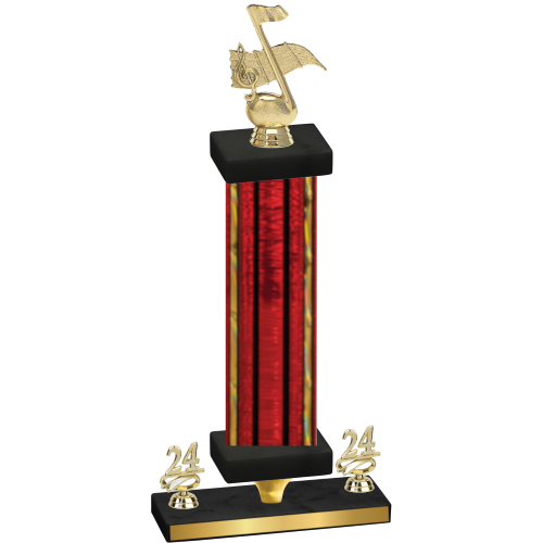 Premium Single Red Glacier Year Music Trophy