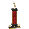 Premium Single Red Glacier Second Place Golf Trophy