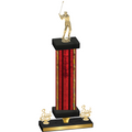 Premium Single Red Glacier Third Place Golf Trophy
