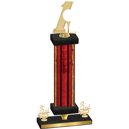 Premium Single Red Glacier Third Place Golf Trophy