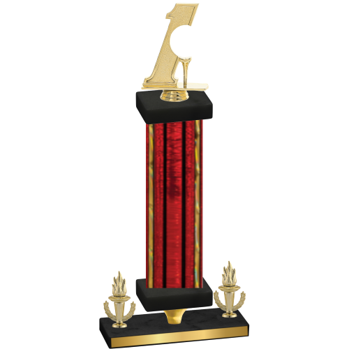 Premium Single Red Glacier Victory Golf Trophy