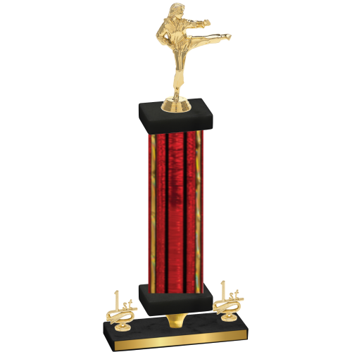 Premium Single Red Glacier First Place Karate Trophy