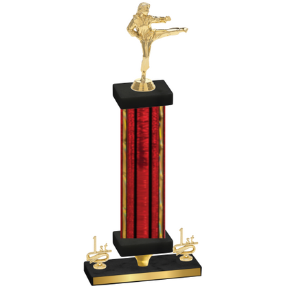 Premium Single Red Glacier First Place Karate Trophy