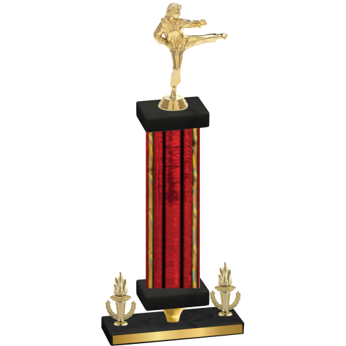 Premium Single Red Glacier Victory Karate Trophy