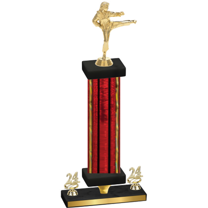 Premium Single Red Glacier Year Karate Trophy