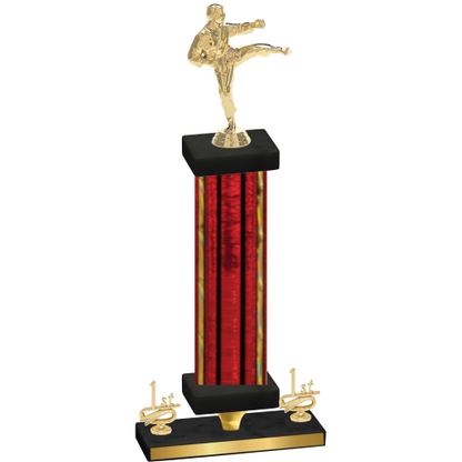 Premium Single Red Glacier First Place Karate Trophy