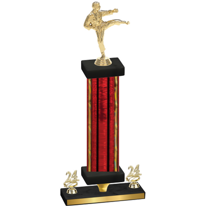 Premium Single Red Glacier Year Karate Trophy