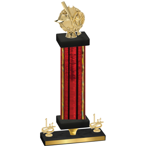 Premium Single Red Glacier First Place Baseball Trophy