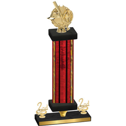 Premium Single Red Glacier Second Place Baseball Trophy