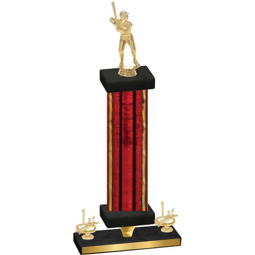 Premium Single Red Glacier First Place Baseball Trophy