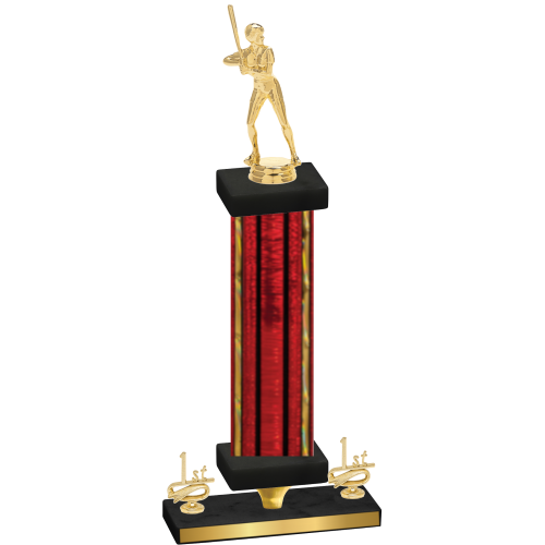 Premium Single Red Glacier First Place Softball Trophy