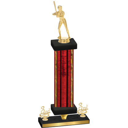 Premium Single Red Glacier Third Place Softball Trophy