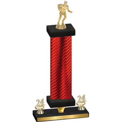 Premium Single Red Carbon Fiber Year Rugby Trophy