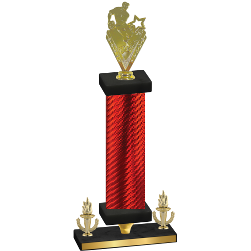 Premium Single Red Carbon Fiber Victory Rugby Trophy