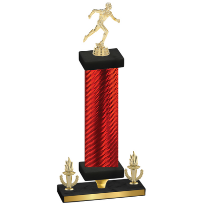 Premium Single Red Carbon Fiber Victory Running Trophy