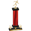 Premium Single Red Carbon Fiber Third Place Running Trophy