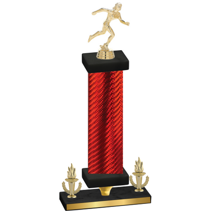 Premium Single Red Carbon Fiber Victory Running Trophy