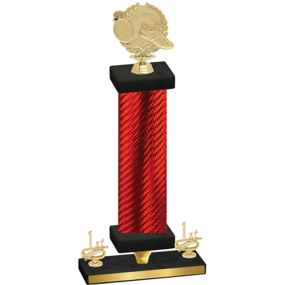 Premium Single Red Carbon Fiber First Place Running Trophy