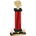Premium Single Red Carbon Fiber Third Place Running Trophy
