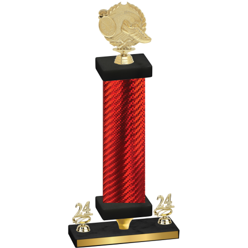 Premium Single Red Carbon Fiber Year Running Trophy