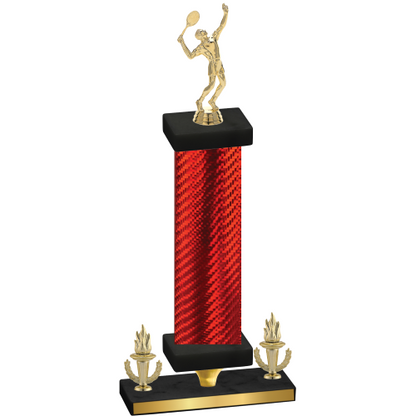 Premium Single Red Carbon Fiber Victory Tennis Trophy