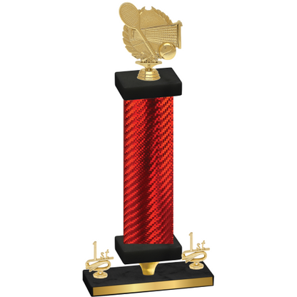 Premium Single Red Carbon Fiber First Place Tennis Trophy