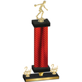 Premium Single Red Carbon Fiber Second Place Bowling Trophy