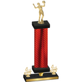 Premium Single Red Carbon Fiber Fourth Place Volleyball Trophy