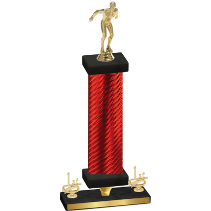 Premium Single Red Carbon Fiber First Place Swimming Trophy