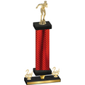 Premium Single Red Carbon Fiber Second Place Swimming Trophy
