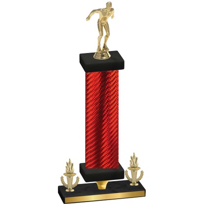 Premium Single Red Carbon Fiber Victory Swimming Trophy