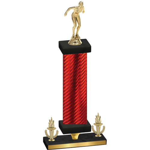 Premium Single Red Carbon Fiber Victory Tennis Trophy