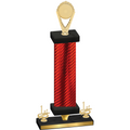 Premium Single Red Carbon Fiber First Place Insert Trophy